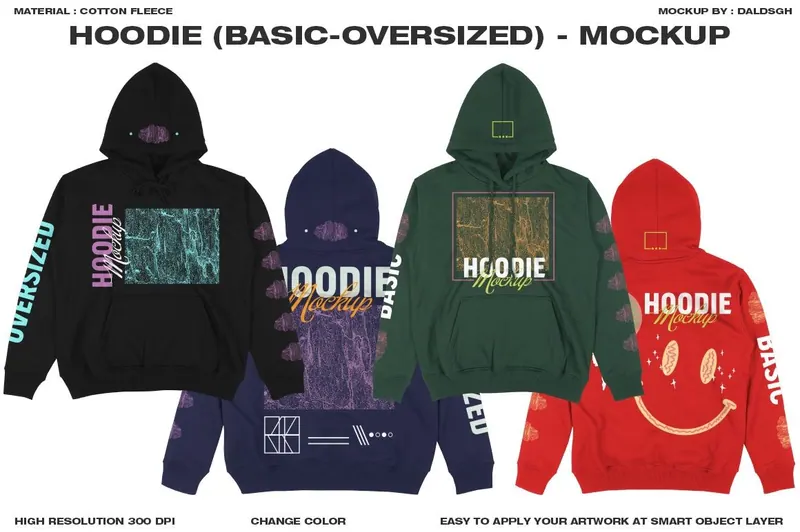 Hoodie Basic-Oversized Mockup