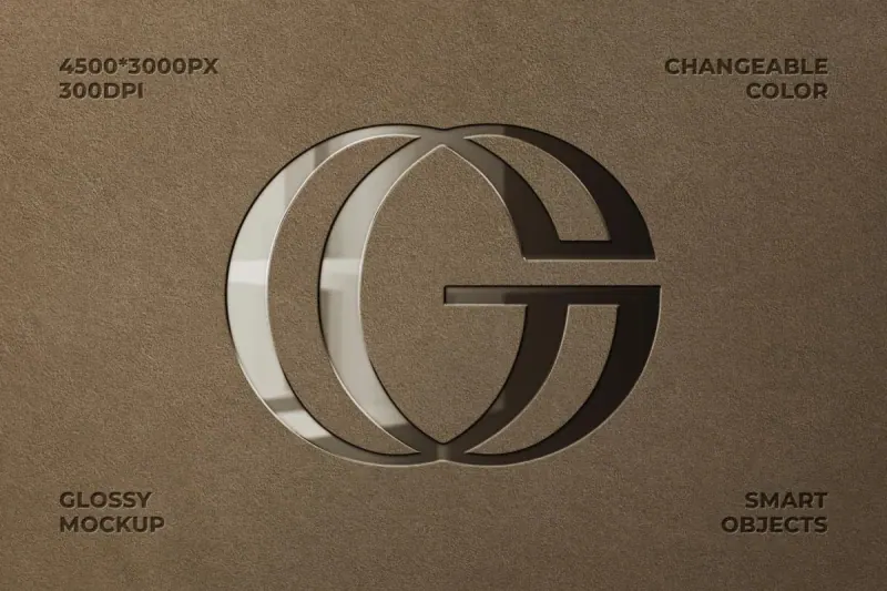 Glossy Debossed Logo Mockup