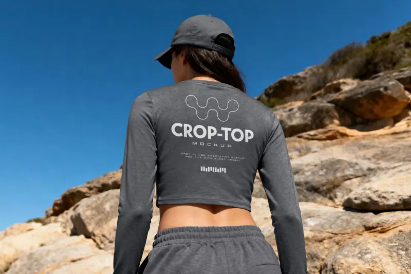 Crop Top Mockup Back View