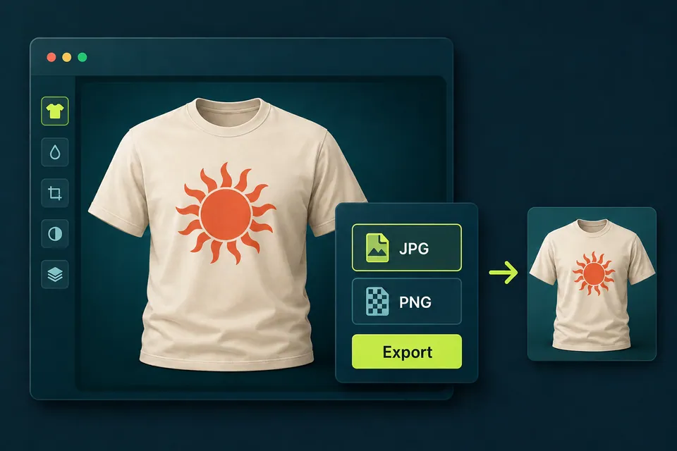 Illustration: export the finished t-shirt mockup as JPG or PNG